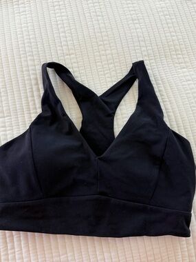 Zella Black V-Neck Racerback Sports Bra- worn once